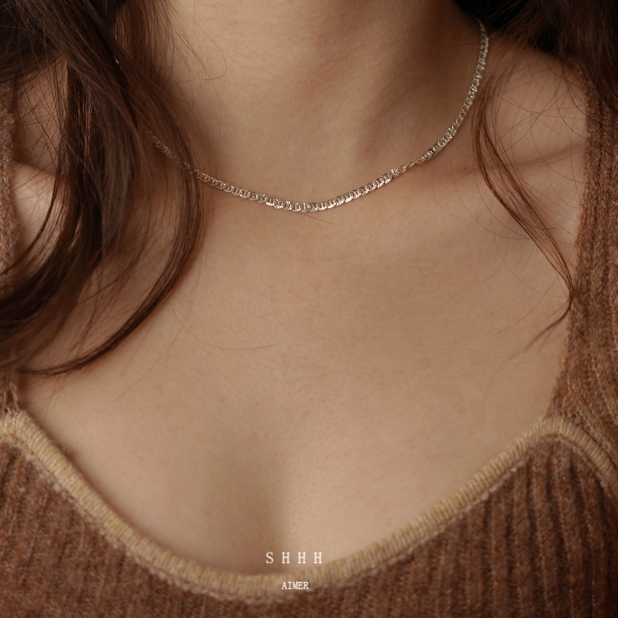 SHHH小众纯银项链叠戴日常