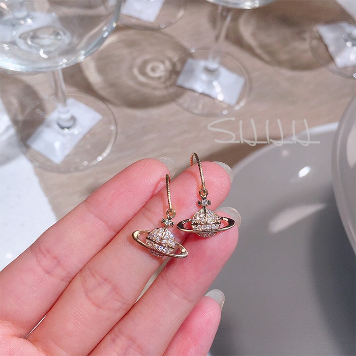 美国14k包金锆石星球简约女