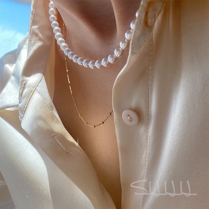 极简叠搭美国14k包金项链不掉色