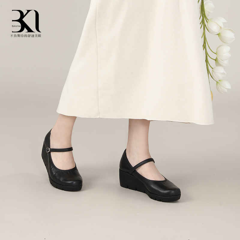 BAKERLOO进口玛丽珍坡跟女鞋39607
