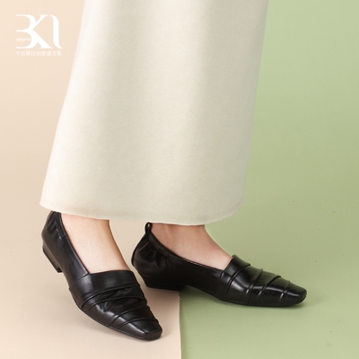 BAKERLOOBAKERLOO羊皮方头皱褶舒适奶奶鞋BKL-AD130