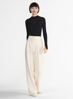 小着PA11 白色高腰阔腿长裤 延续万件销冠 轻盈磨绒再多一点暖意