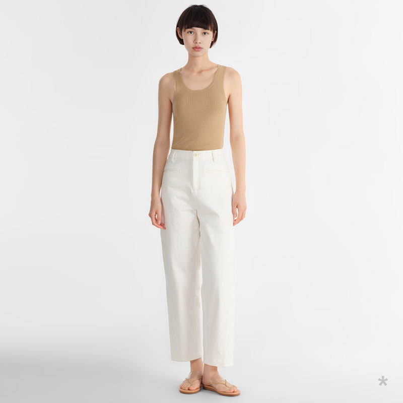 小着暖冬 PA21 白色锥型九分牛仔裤 斜向裤缝横向口袋 横竖都好玩,女装/女士精品,西装裤/正装裤,淘宝优惠券,粉丝福利购,淘宝优惠卷