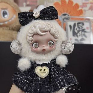 泡泡玛特123代sp光织园搪胶胧雾幻掣着痕清池漫熙小香风娃衣10cm