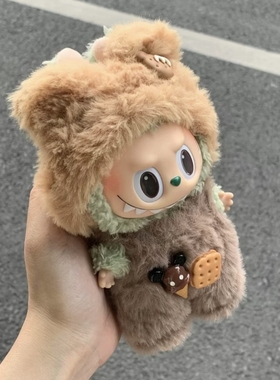 泡泡玛特拉布布123代前方高能搪胶马卡龙衣服labubu坐坐派对娃衣