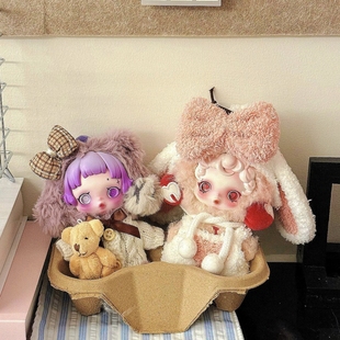 泡泡玛特12新款3代sp不眠剧场遗忘小熊困困睡魔搪胶娃衣15cm换装