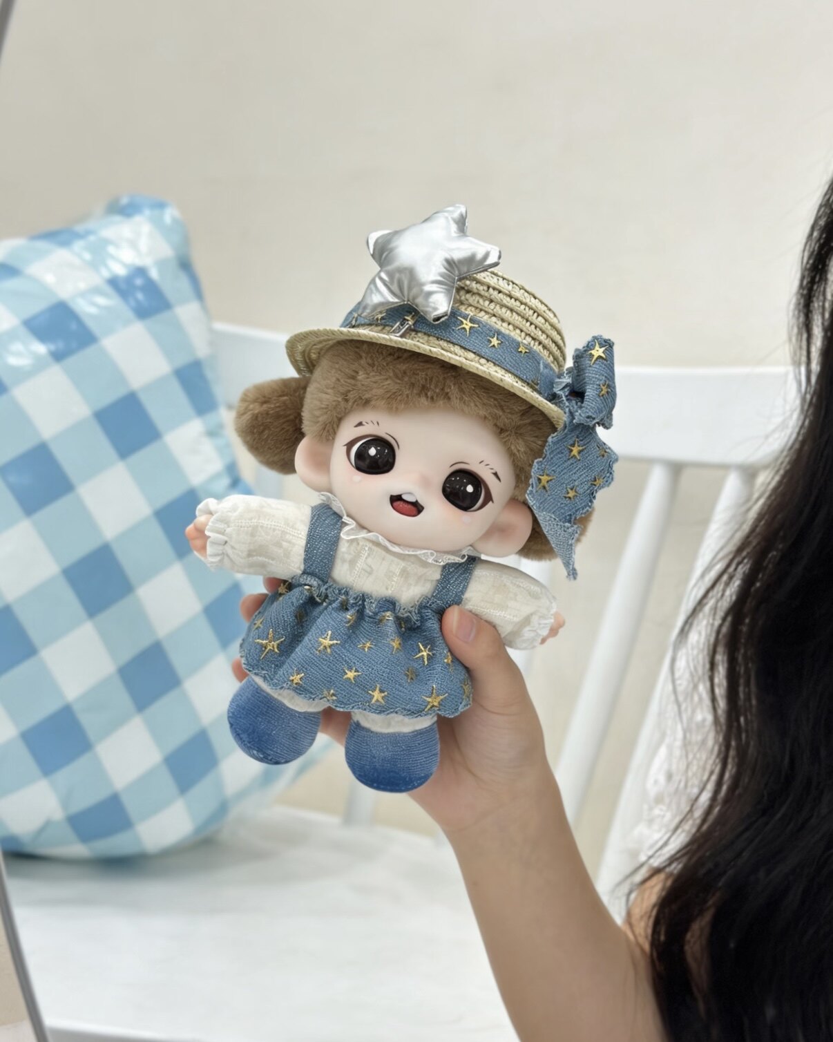 Zoraa羽翼精灵妹妹蓝玫瑰小狗娃衣毛绒搪胶10cm大表姐着替换服装图片