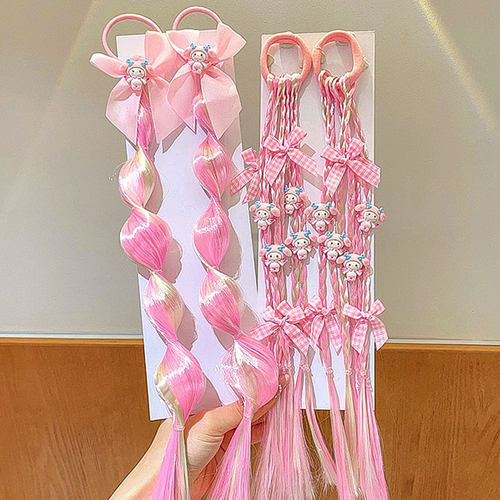 粉色美乐蒂假发辫子皮筋