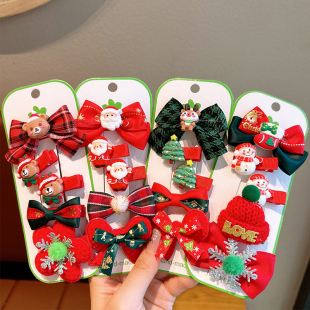 圣诞节装 小礼物女孩穿搭饰品宝宝鸭嘴夹 饰儿童发夹秋冬2024新款