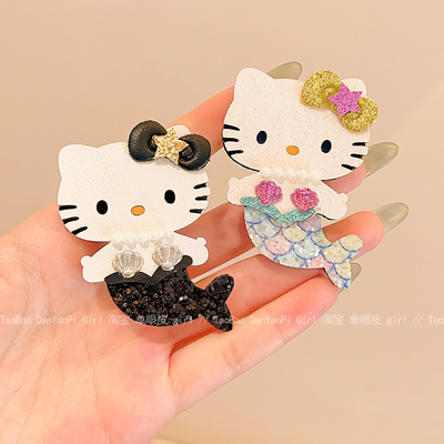 儿童卡通凯蒂猫美人鱼发夹女