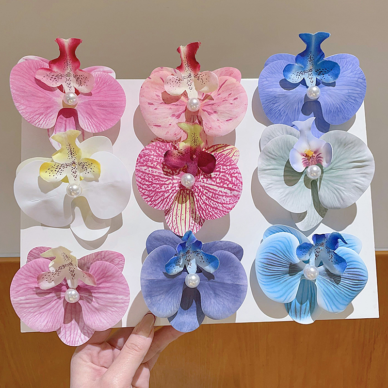 蝴蝶兰花朵发夹女儿童侧边夹女童