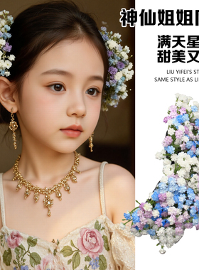 刘亦菲同款儿童满天星抓夹发饰新款女童可爱公主头头花鸭嘴夹头饰