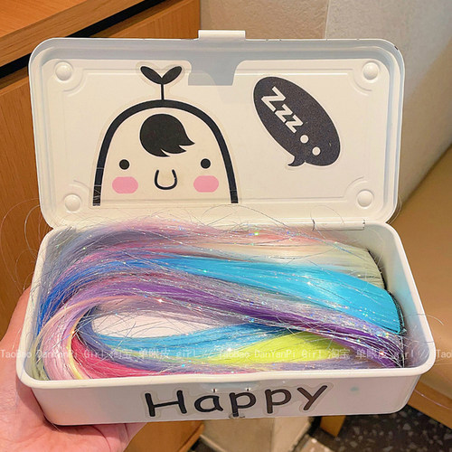 儿童假发辫子编发彩绳彩色假发片