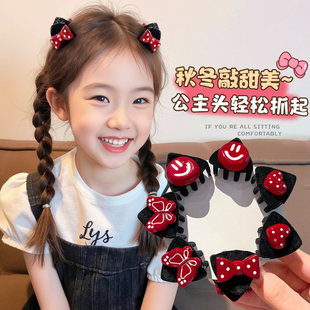 双面蝴蝶抓夹安可拉红儿童发夹小女孩可爱猫耳头饰公主头发卡发饰