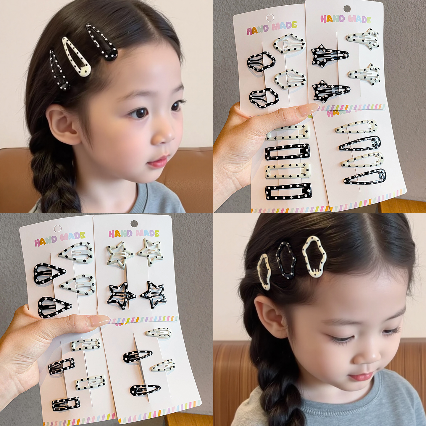 儿童发夹小女孩波点碎发夹女童前额刘海BB夹宝宝侧边夹韩版发卡子