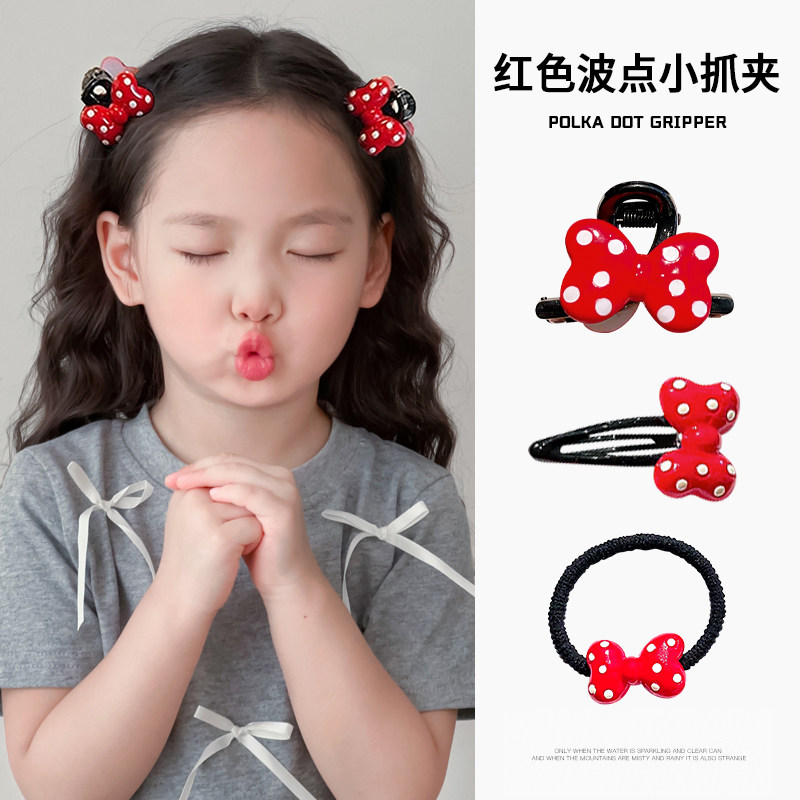 儿童公主头小抓夹红色蝴蝶结波点发卡BB夹刘海侧边夹碎发发绳宝宝,童装/婴儿装/亲子装,发饰,淘宝优惠券,粉丝福利购,淘宝优惠卷
