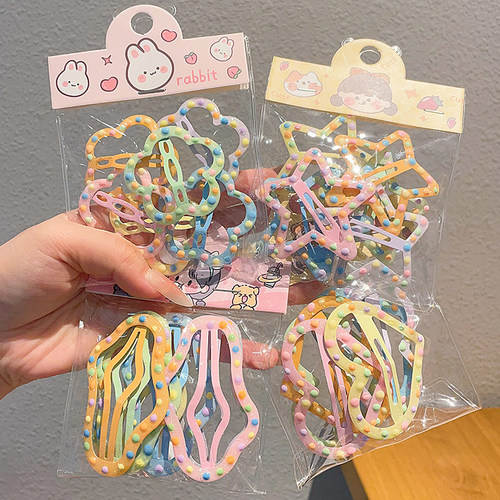 儿童波点BB夹多巴胺发夹花朵爱心