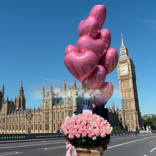 ins网红99朵粉雪山飞玫瑰花束