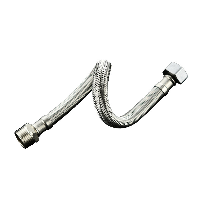 初芬龙头水管4分内延外丝长软管四分对接头丝软管304钢不锈钢编织