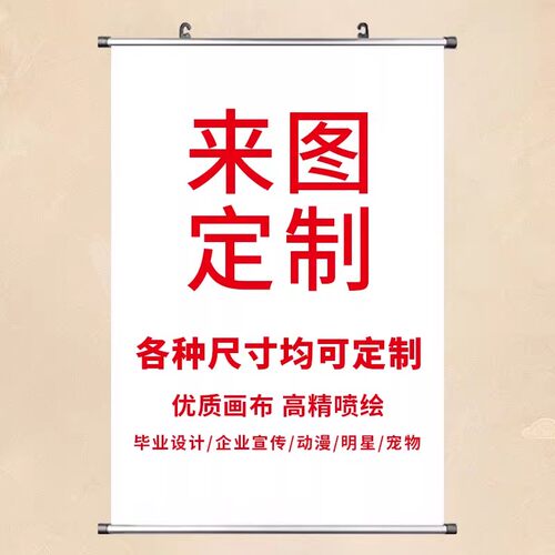 挂画定制来图定做卷轴装饰动漫毕设漫展会海报照片二次元DIY壁画