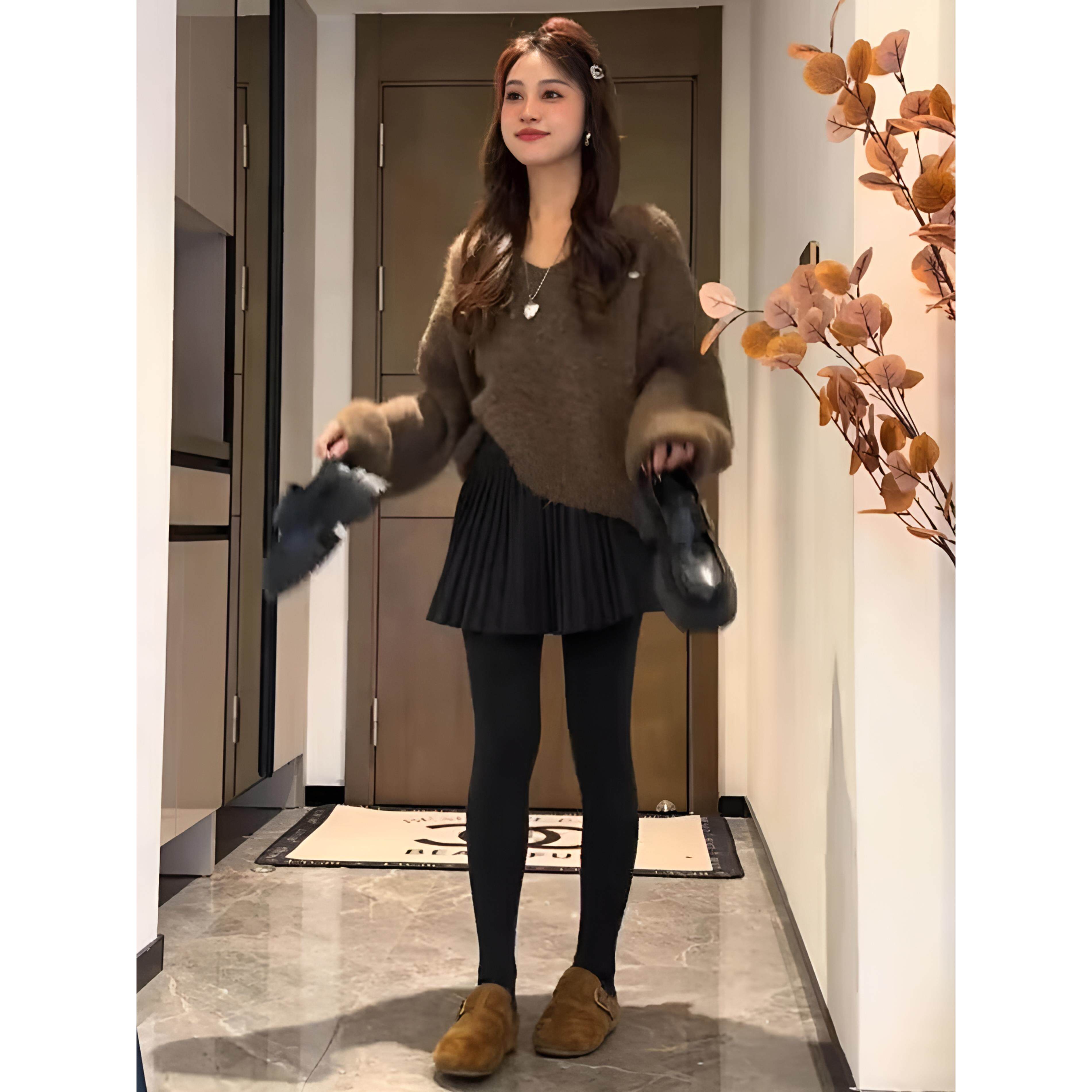 JOYIASS小众设计感法式慵懒风针织毛衣半身裙两件套女秋冬小个子