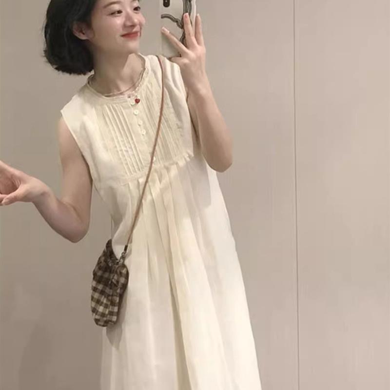 BLLOUKE茶歇法国白裙女子连衣裙