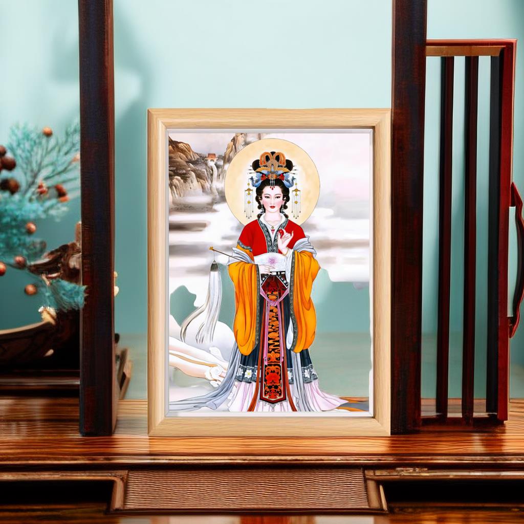 碧霞元君古风神像泰山奶奶中国风泰山娘娘圣母佛像供奉画框摆件