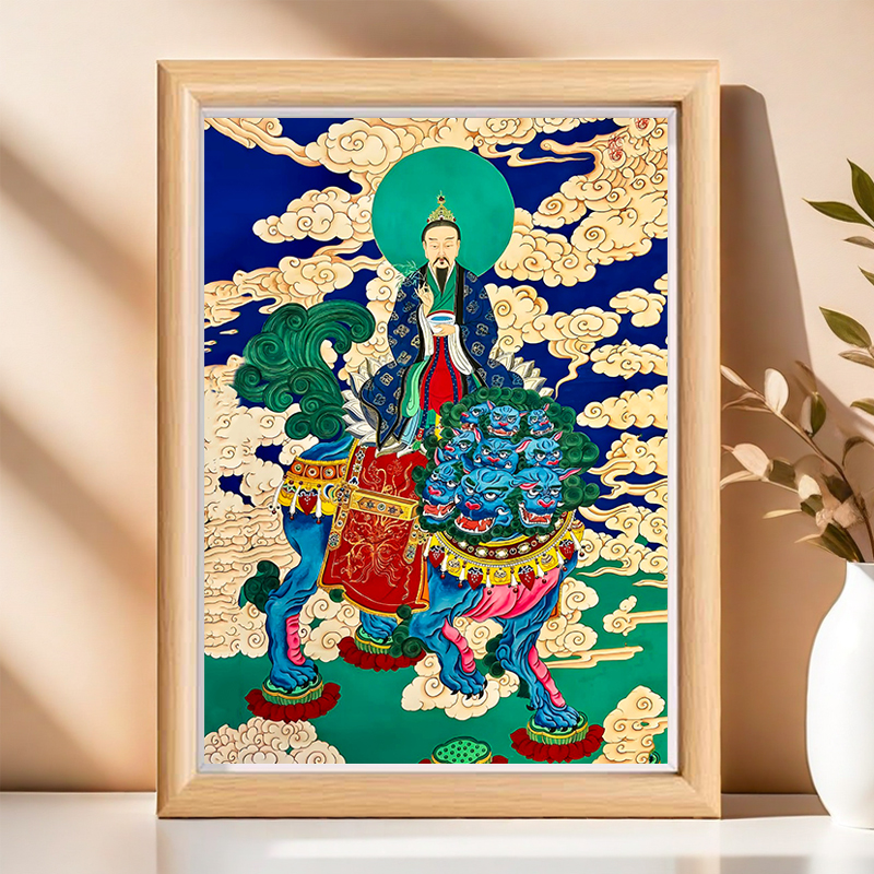 太乙真人画像挂画太乙救苦天尊青华大帝神像摆件供奉结缘相框摆台