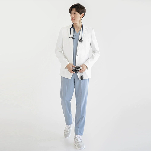 Летний белый халат, элитная униформа врача, для салонов красоты, рабочая одежда