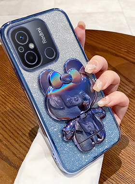 适用小米pocoC55手机壳透明xiaomipoco米MZB0DDPIN全包防摔MZB0DDKIN硅胶保护套高级感带支架外壳后壳钢化膜