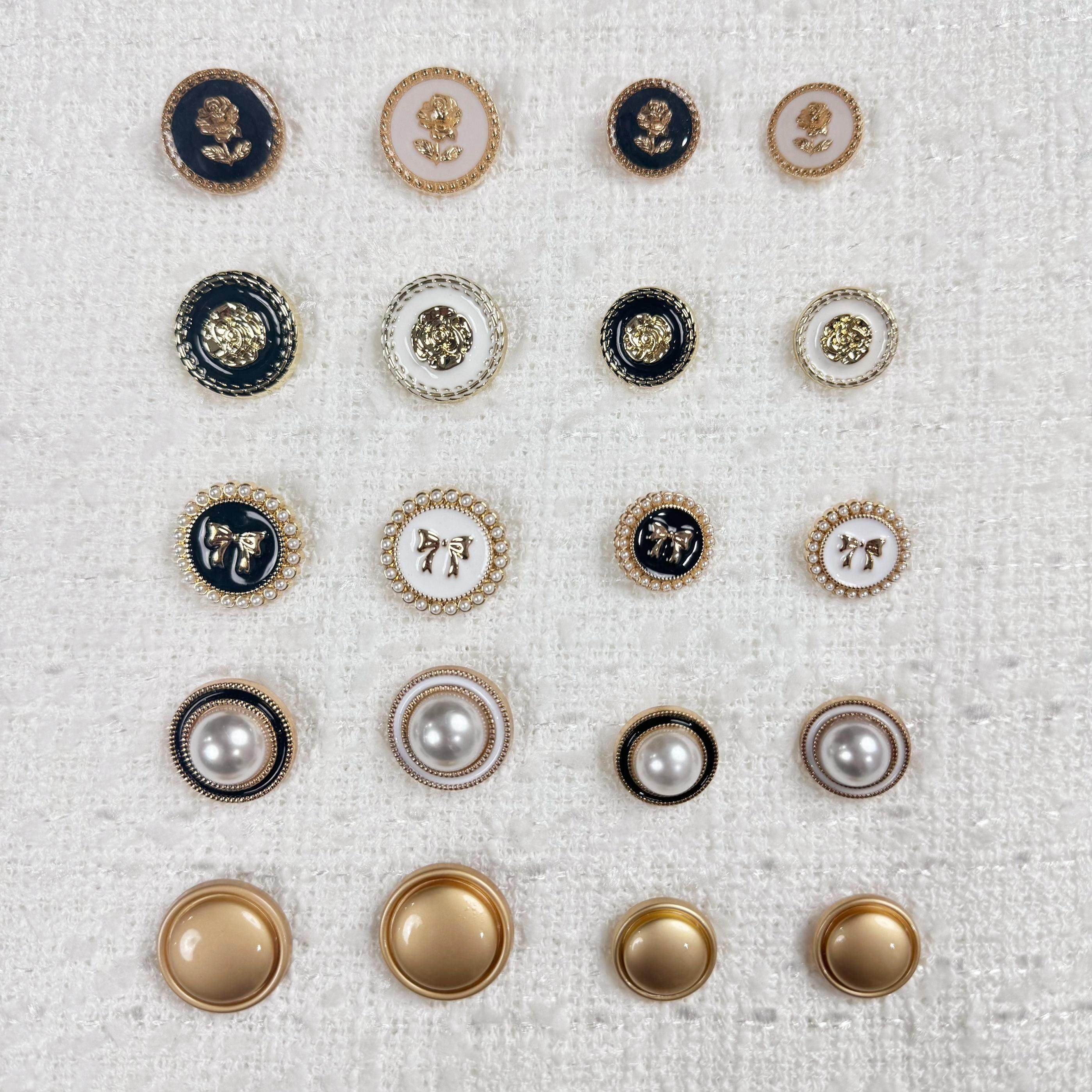 高档小香风金属黑白圆纽扣大衣外套门襟袖口珍珠扣子西服手工辅料,居家布艺,纽扣,淘宝优惠券,粉丝福利购,淘宝优惠卷