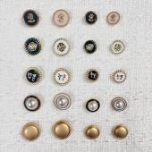 高档小香风金属黑白圆纽扣大衣外套门襟袖 口珍珠扣子西服手工辅料