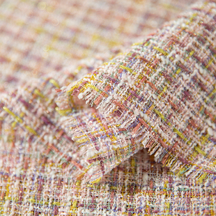 春夏薄款小香风粗花呢编织布料diy手工服装面料外套马甲裙子包包