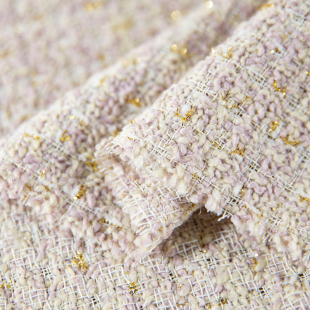 小香风金丝粗花呢呢子布料diy手工衣服裙子高档外套服装 面料定制