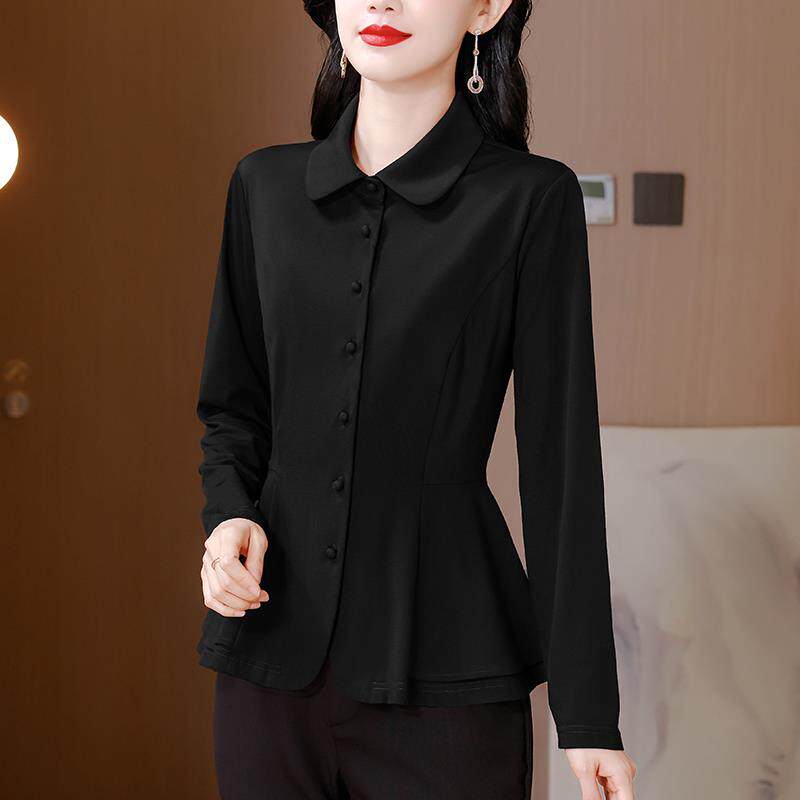 JOYIASS时尚收腰雪纺衬衫女士长袖秋装新款洋气质衬衣小个子修身