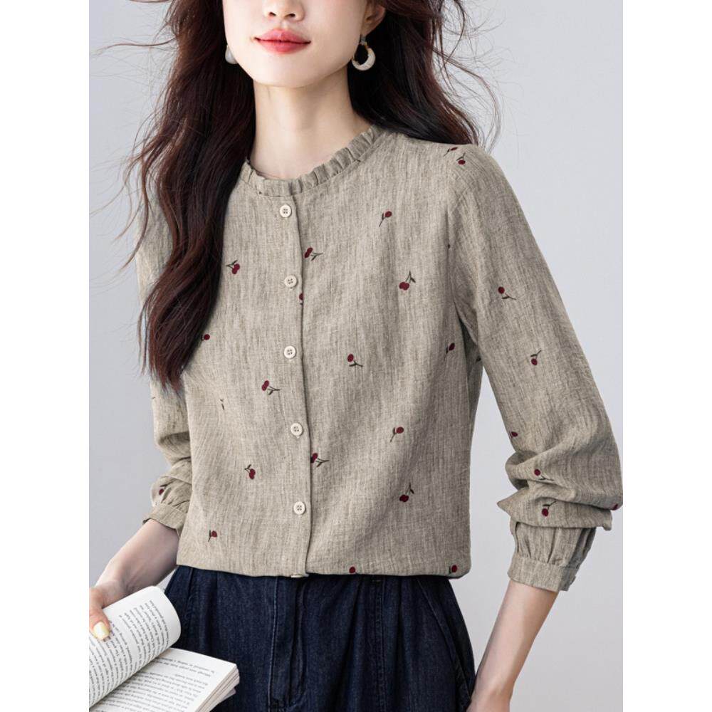 JOYIASS衬衫女秋季新款轻奢高级感减龄洋气上衣高端妈妈长袖印花