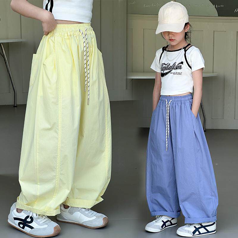 女童哈伦裤2026夏季薄款洋气中大儿童小女孩宽松弯刀直筒休闲长裤