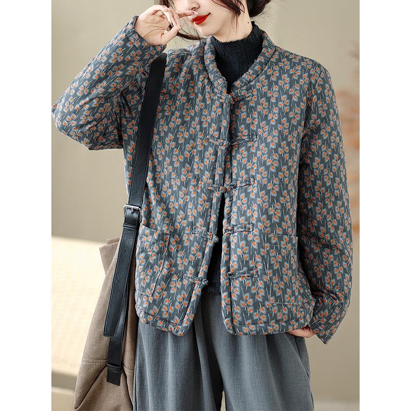 JOYIASS中国风老布禅意加加厚衣外套女冬季汉服袄上衣