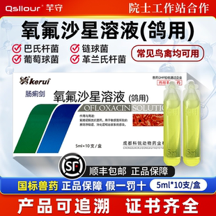 氧氟沙星溶液兽用鸽药赛鸽用沙门氏菌上下呼吸道感染鸡鸭鹅禽兽药