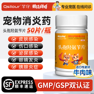 头孢羟氨苄片宠物狗狗猫咪犬用脓皮症伤口消炎感冒药尿路感染尿血