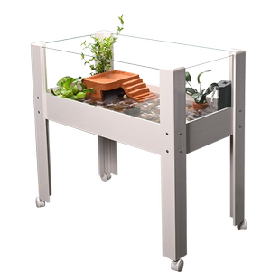 乌龟饲养缸带晒台大型生态造景箱养乌龟水陆缸玻璃带排水家用