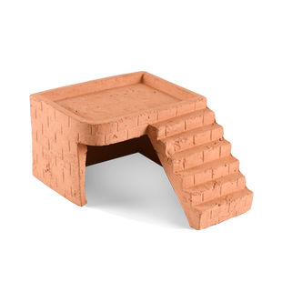 乌龟晒台爬台陶土躲避洞巴西草龟专用带爬梯深水龟缸休息台躲避屋