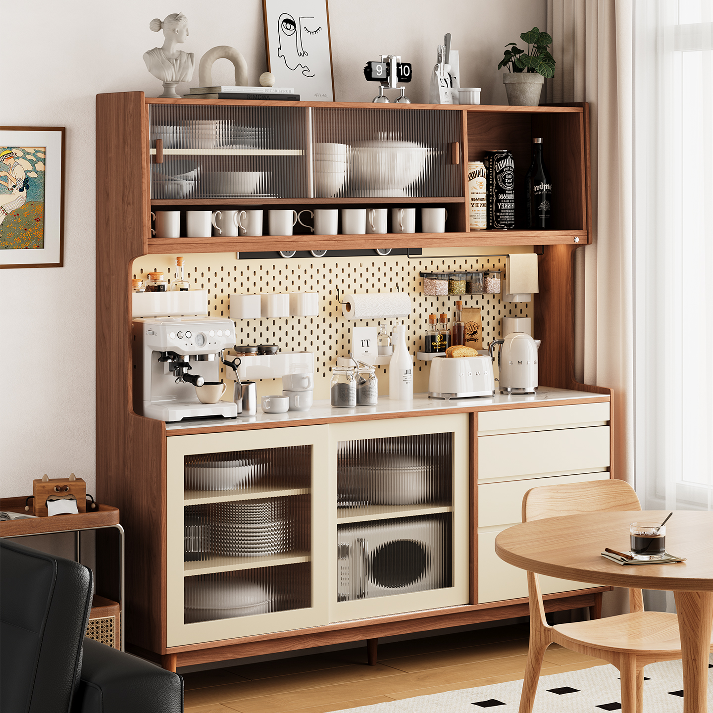 新款实木餐边柜可定制