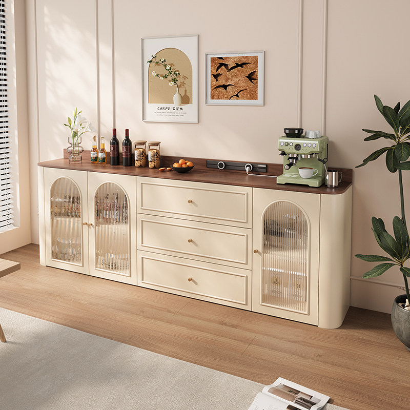 餐边柜靠墙一体储物柜2025新款厨房家用柜子边柜中古风实木置物柜,住宅家具,餐边柜,淘宝优惠券,粉丝福利购,淘宝优惠卷