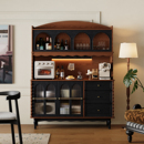 餐边柜靠墙一体柜子储物柜家用客厅茶水柜复古高级实木置物柜定制