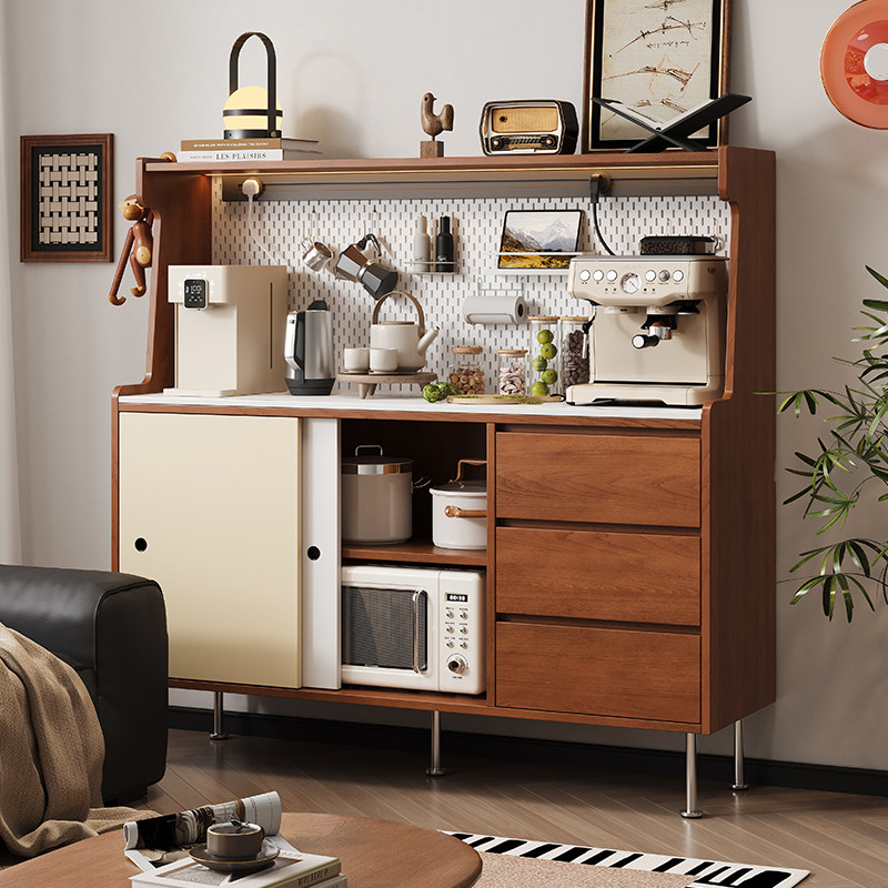 中古风岩板餐边柜多功能靠墙储物柜一体小户型茶水柜客厅置物柜,住宅家具,餐边柜,淘宝优惠券,粉丝福利购,淘宝优惠卷