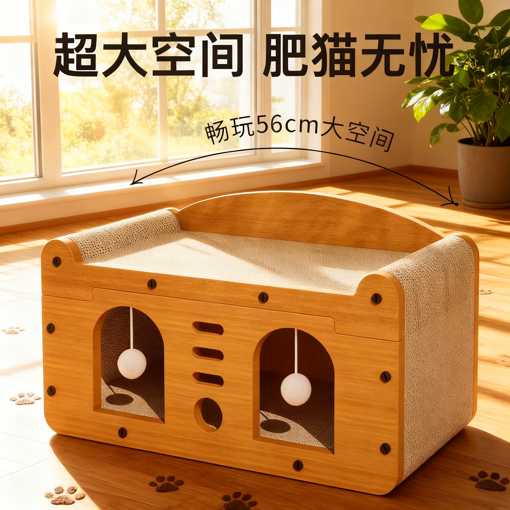 【电视机猫抓板猫窝】耐磨不掉屑