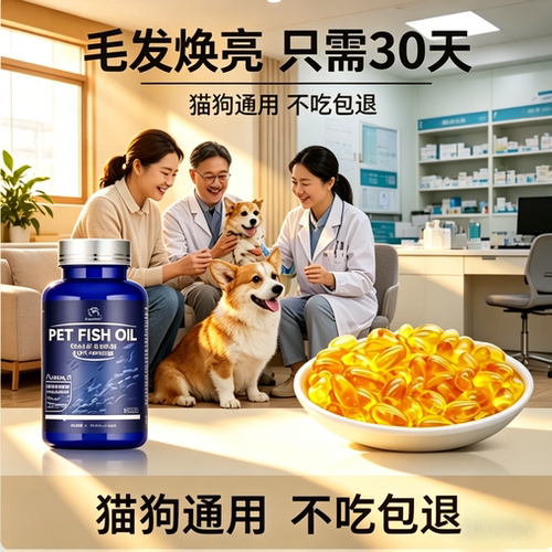 猫狗通用鱼油美毛亮毛防掉毛