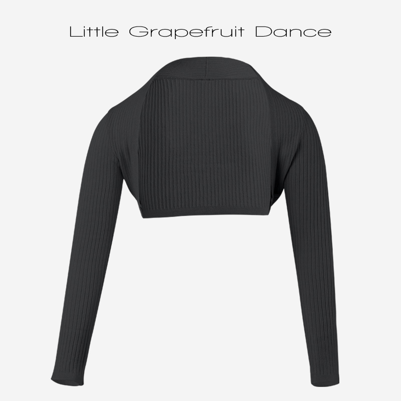 黑色儿童舞蹈毛衣坎肩外套女童舞蹈服芭蕾舞练功服小披肩开衫季薄