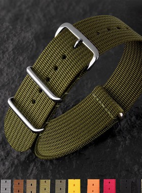 北约一体NATO AGT尼龙高密度尼龙编织帆布表带 18/19/20/21/22mm